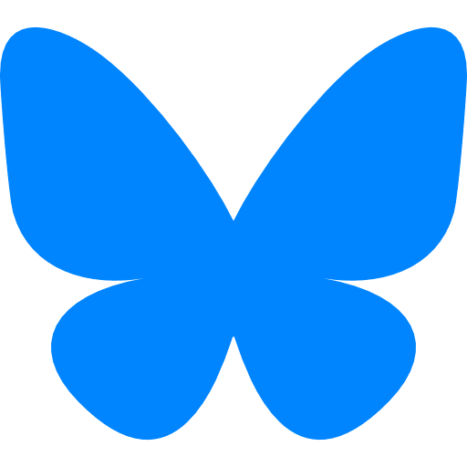 Blue butterfly silhouette on white background, ideal for logos or design themes related to nature and freedom